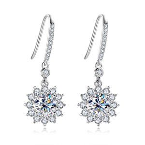 Certified 2ct. t.w. Diamond Brilliant Cut Flower Earrings